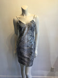 Late 1980s Eva Chun Sequined Python Print Dress Size 8