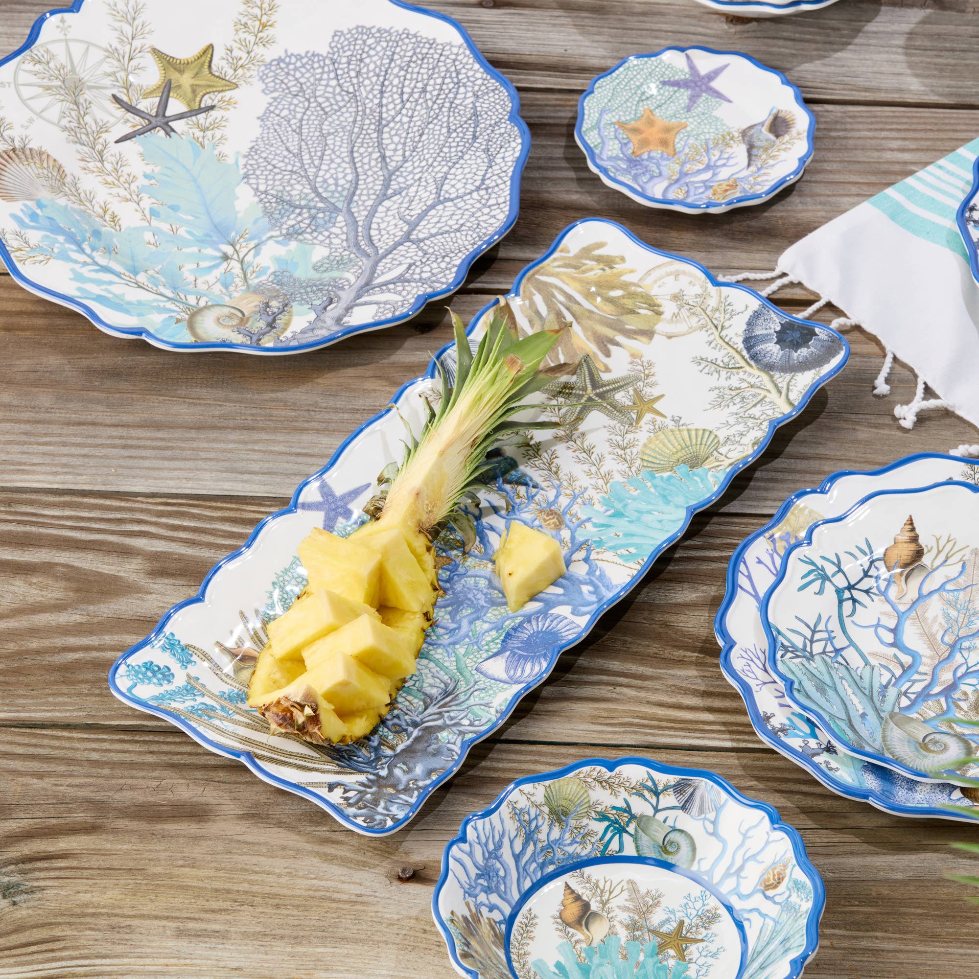 Blue Lagoon Rectangular Platter 19" x 8"