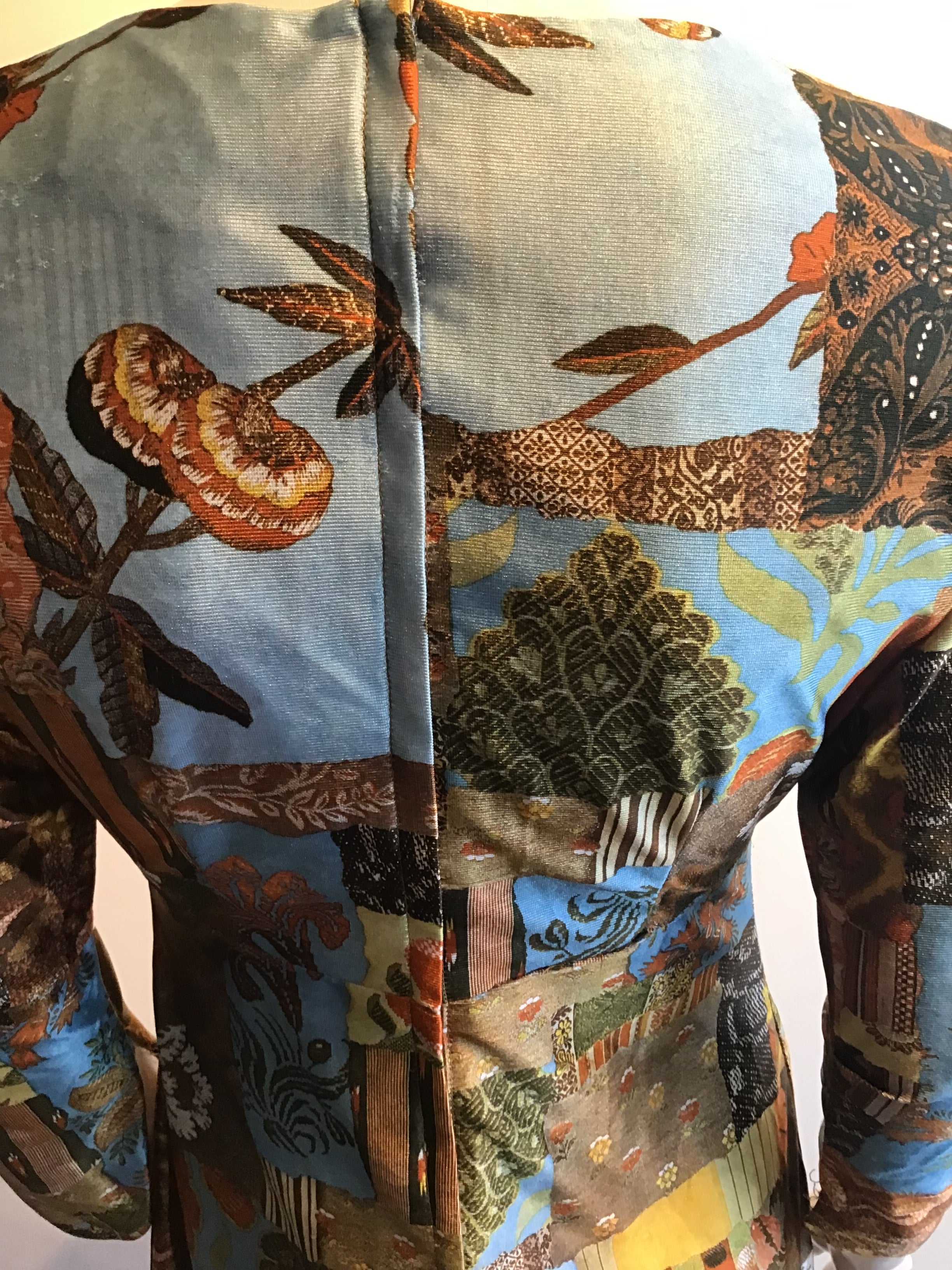 1970’s Keone Blue/Brown Printed Maxi Dress Size 8/9