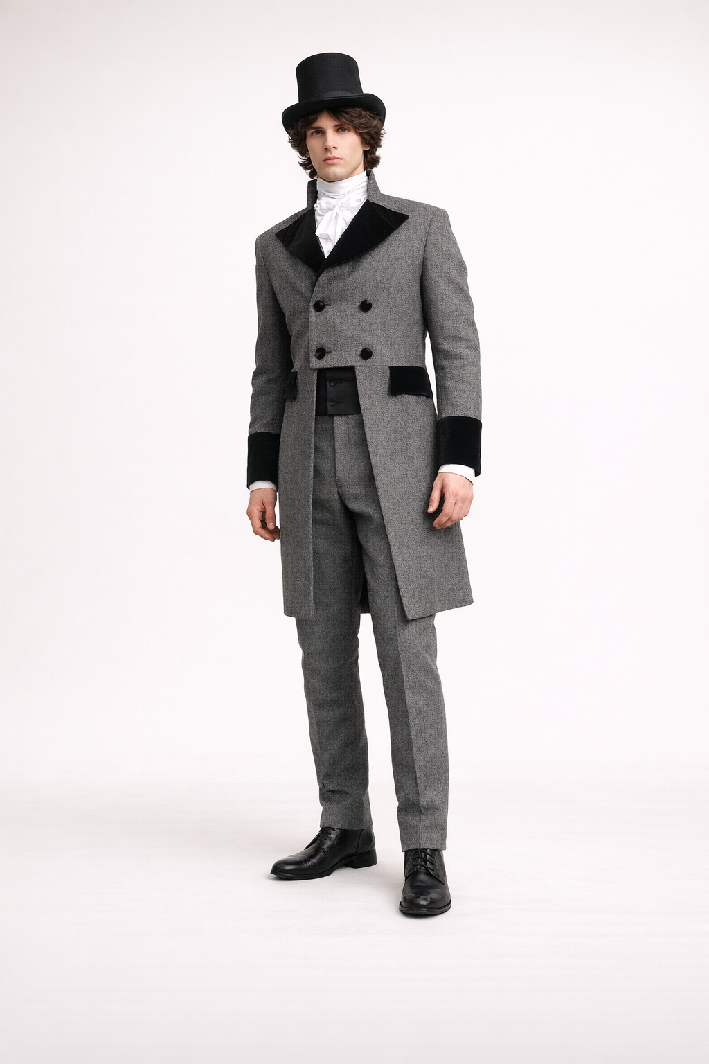 1840’s Grey Gentlemen Suit Rental – Men’s Victorian Costume (Medium–Large)