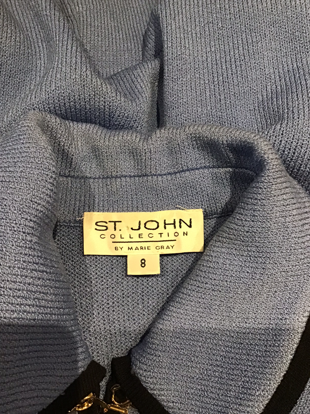 1980’s St John Periwinkle Blue Rayon Knit Suit size 8