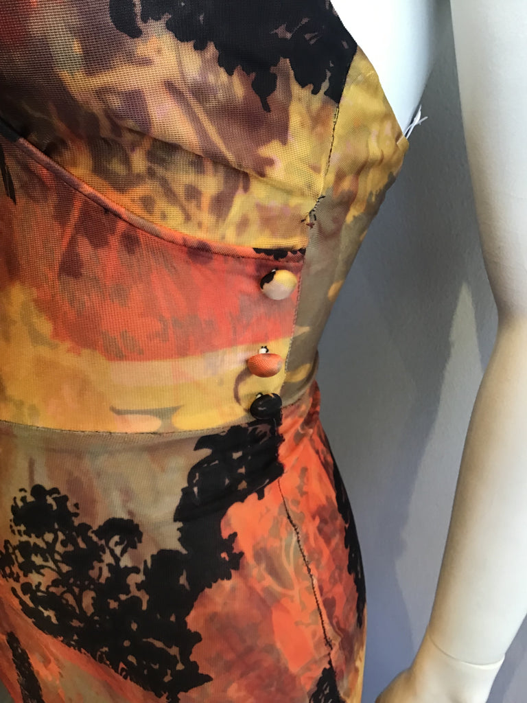 1970s Miss Novell  long  halter  Dress Size 2