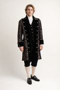 18th Century Plum & Silver Brocade Jacket, Men's Costume Rental