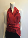 1940s Burgundy Rayon Halter Tops Size 6