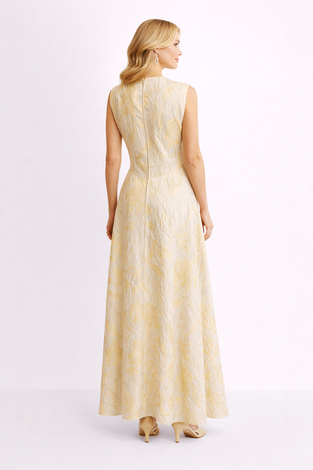 1960’s Sarmi Gold and Cream Silk Brocade Size 4