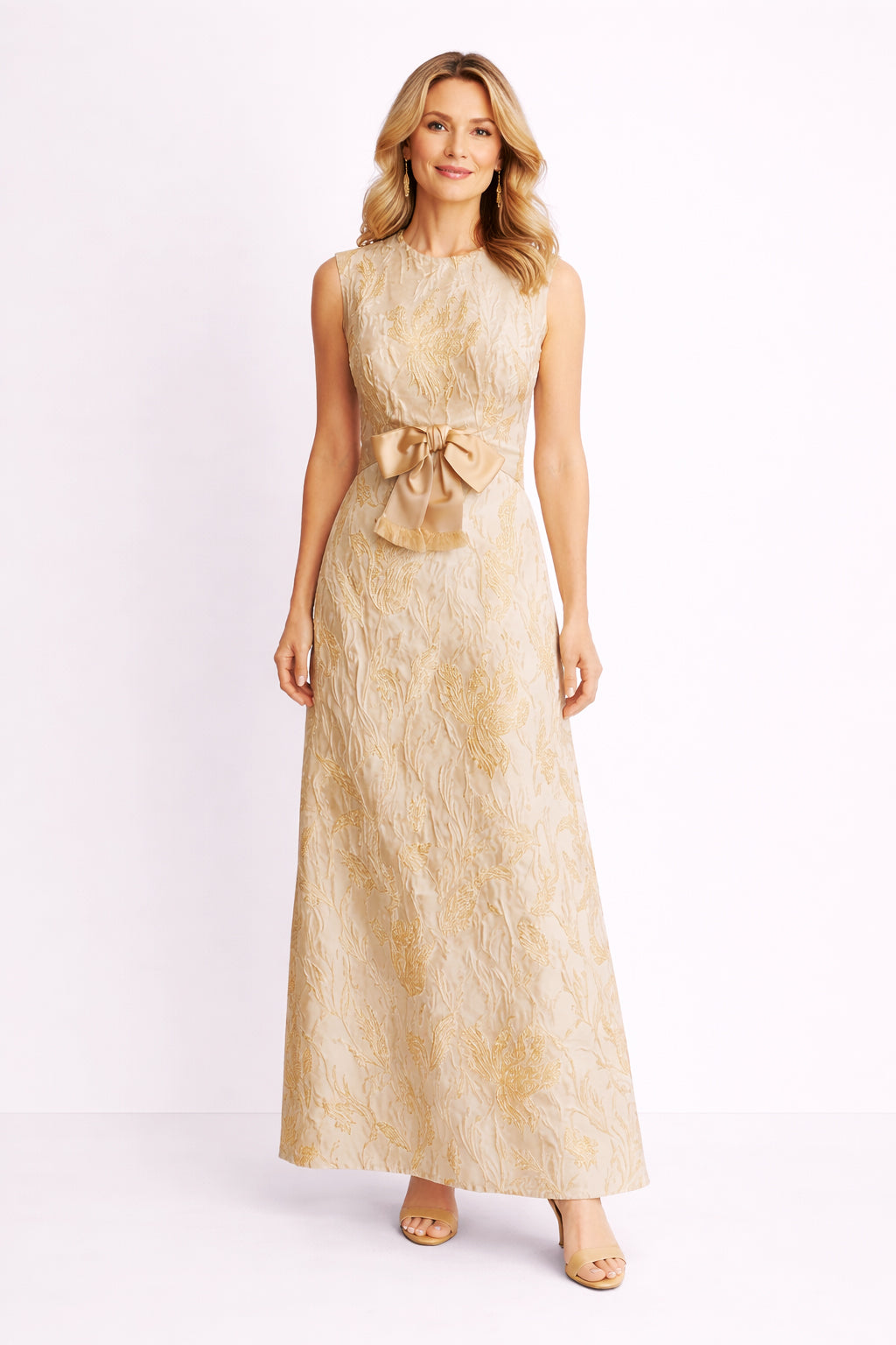 1960’s Sarmi Gold and Cream Silk Brocade Size 4