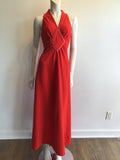 1970’s Tomato Red Polyester Dress Size 6