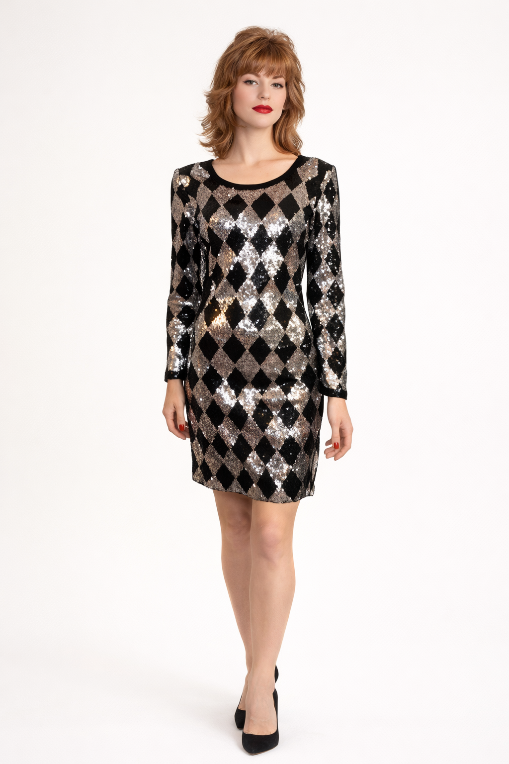Black & Silver Dress - 1980's Women's Costume Rental