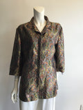 1980’s Gold and Red Paisley Polyester Jacket Size 10