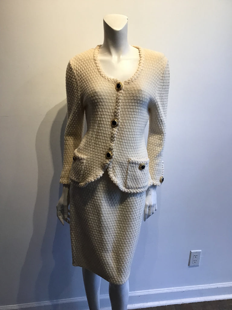 1980s St John’ Cream Rayon Wool Blend Size 8