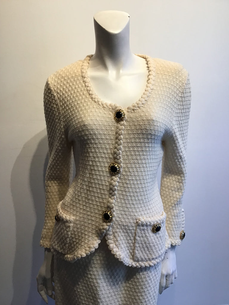 1980s St John’ Cream Rayon Wool Blend Size 8
