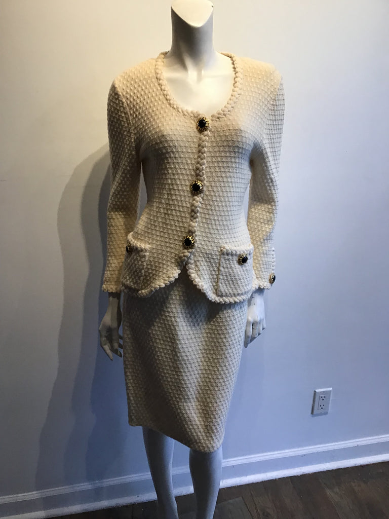 1980s St John’ Cream Rayon Wool Blend Size 8