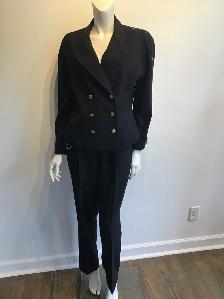1990's  Bob Mackie Black and Lavender Silk Chiffon Dress with lace Size 10