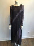 1990's  Bob Mackie Black and Lavender Silk Chiffon Dress with lace Size 10