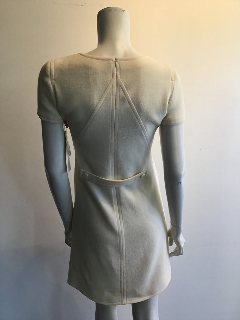 1990s Courréges Wool Cream Dress SIZE 4