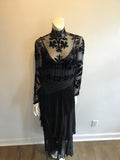 1990s Ralph Lauren Rayon and silk Evening Dress with Fringe Size 6