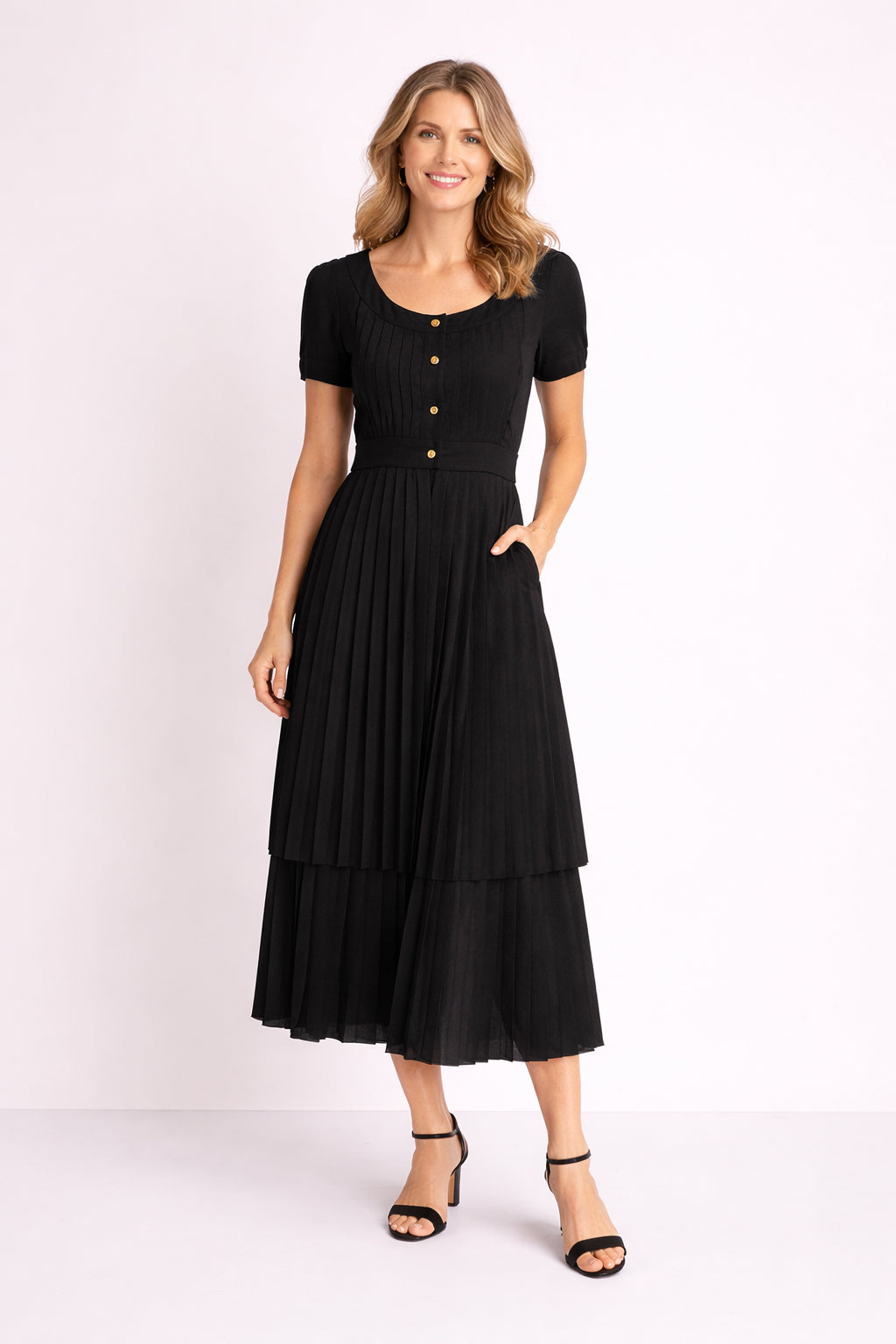 1993 Chanel  Couture Black Silk Chiffon Multistyle Dress Size  6/8