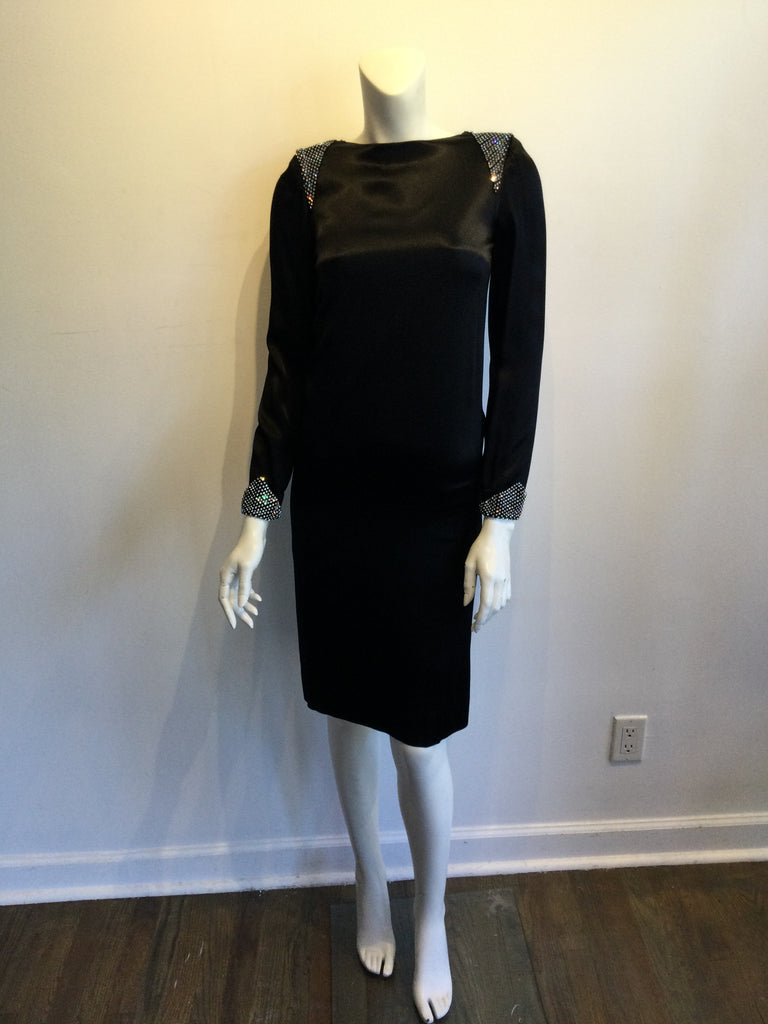 ALBERT NIPPON VINTAGE 80S SATIN DRESS WITH RHINSTONES