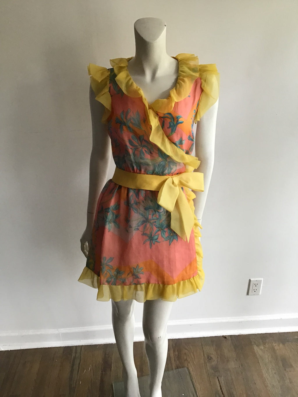 1960s multicolor Silk Organza Dress by Raffaele di Marino size 4