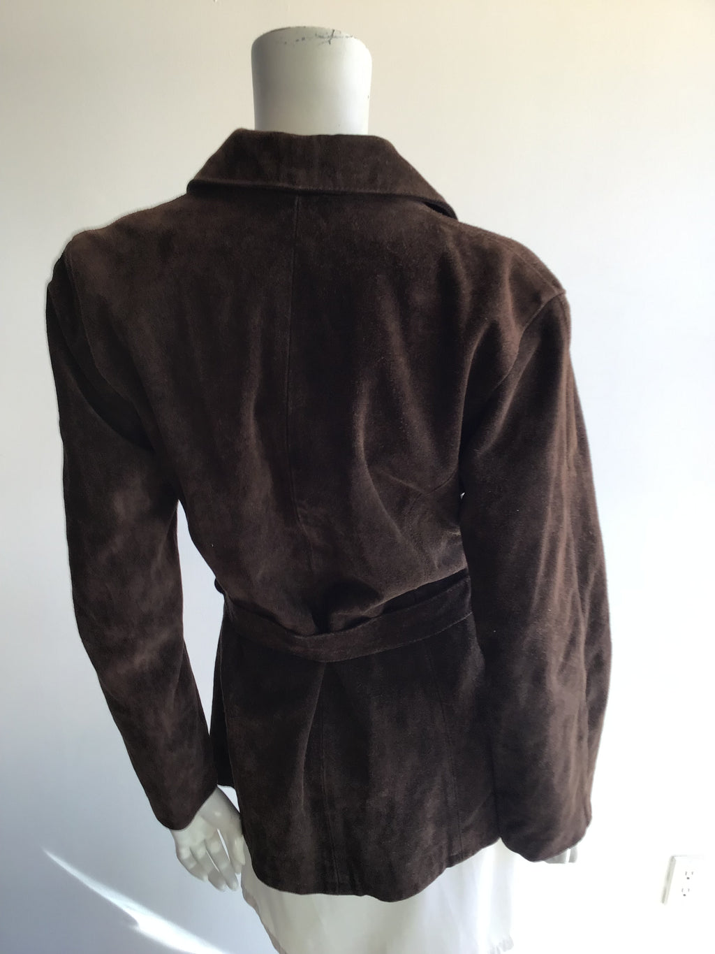 1970s Chocolate Brown Suede Jacket Size 8