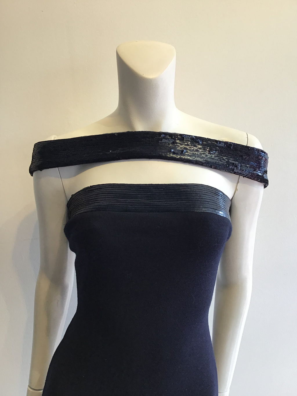 1990’s Donna Karan Navy Blue Wool Cocktail Dress Size 6
