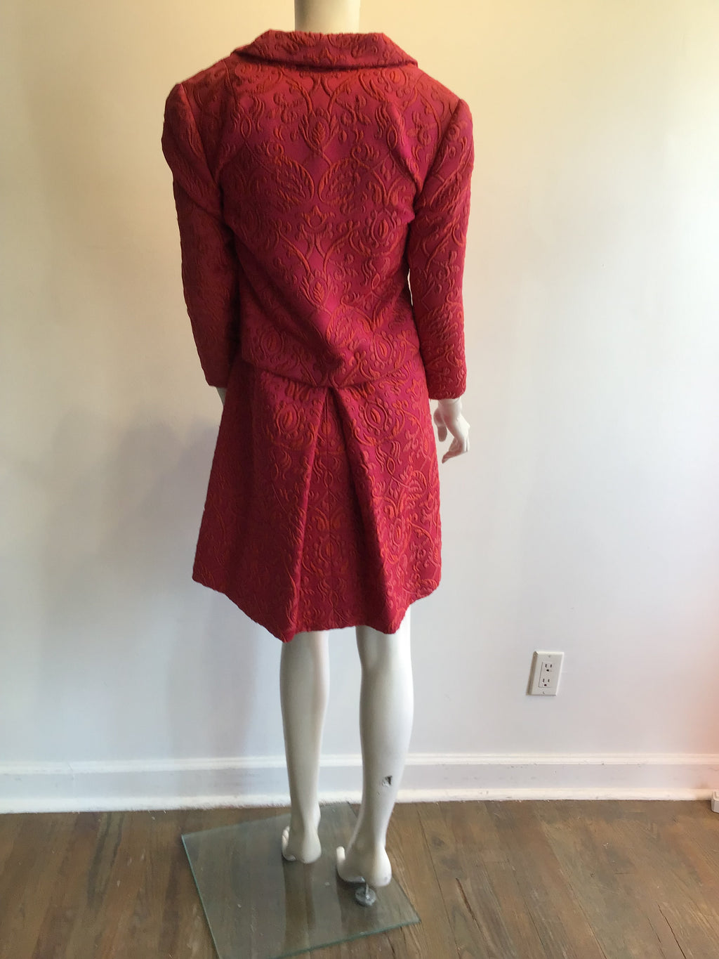 1960’s Sarmi Pink Silk Brocaded dress with Jacket Size. 6
