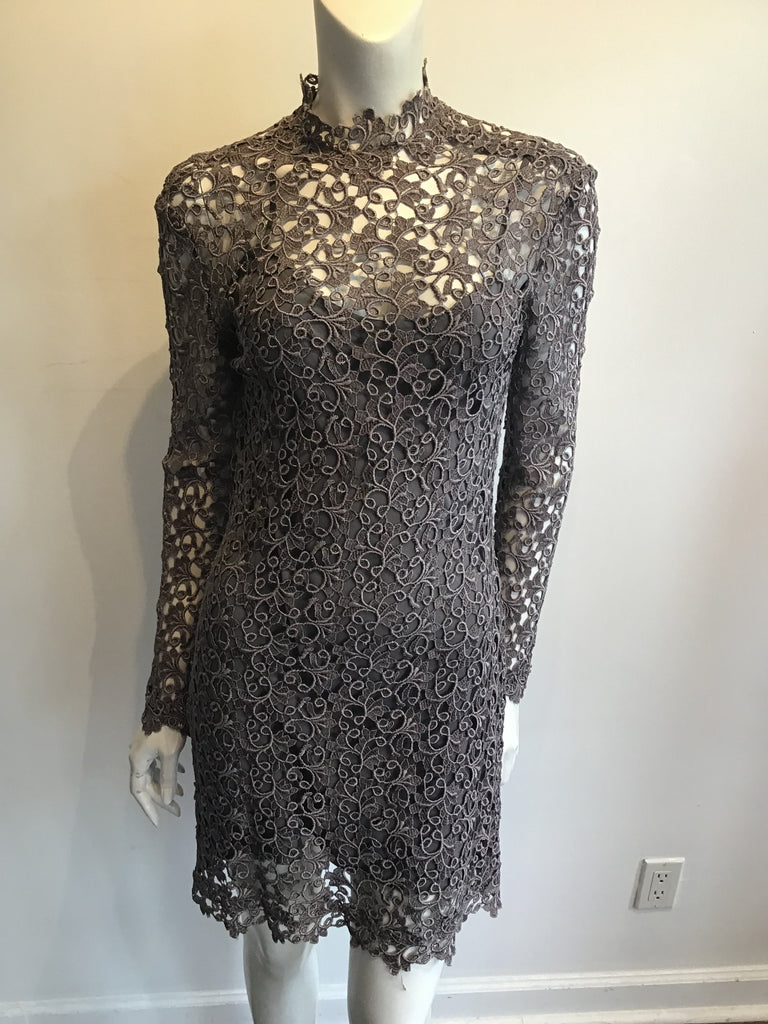 1990s Severin Cotton and Rayon Lace Dress with Slip Size 8
