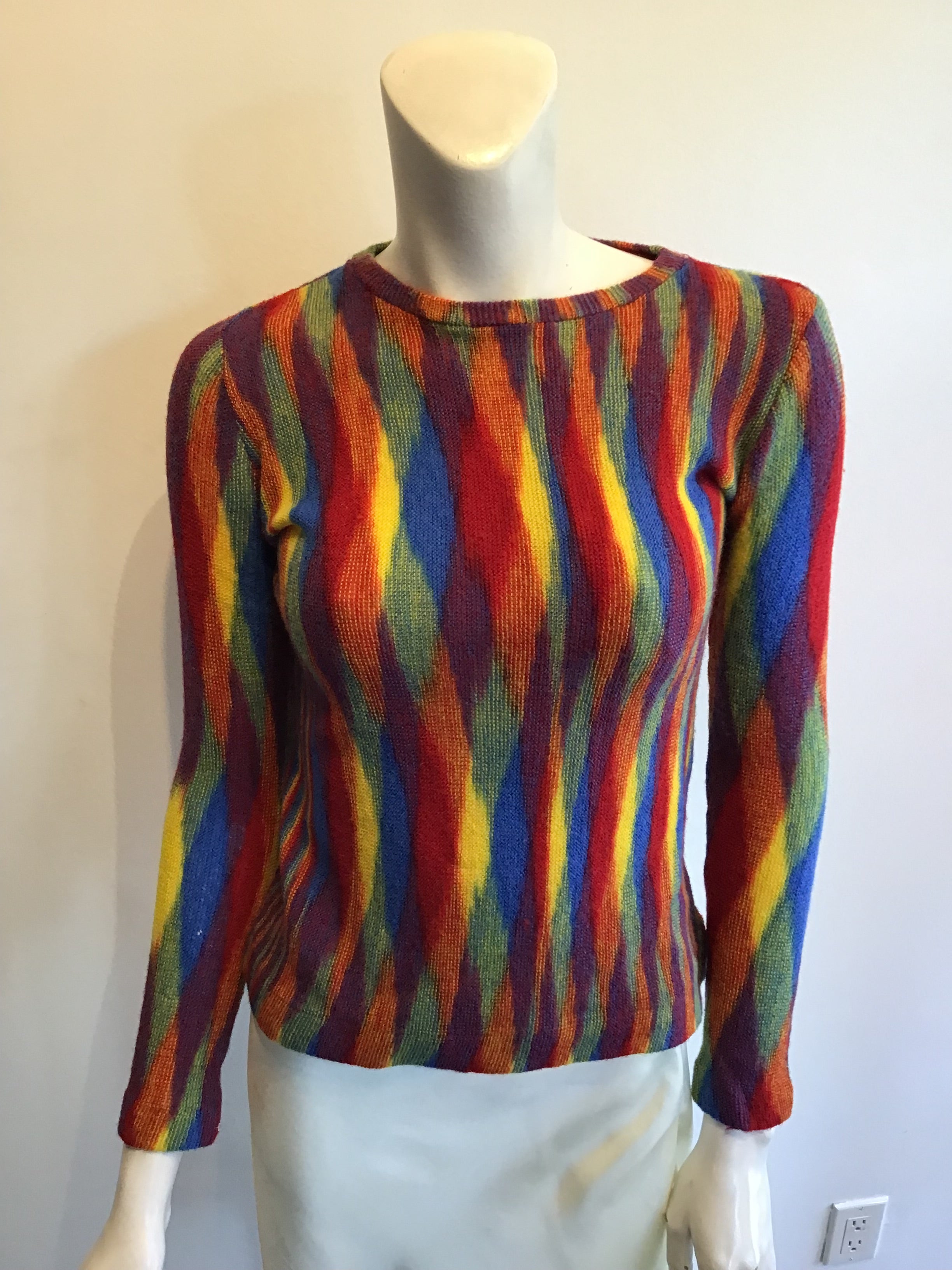 1970’s Halston Wool Rainbow Sweater Size 6