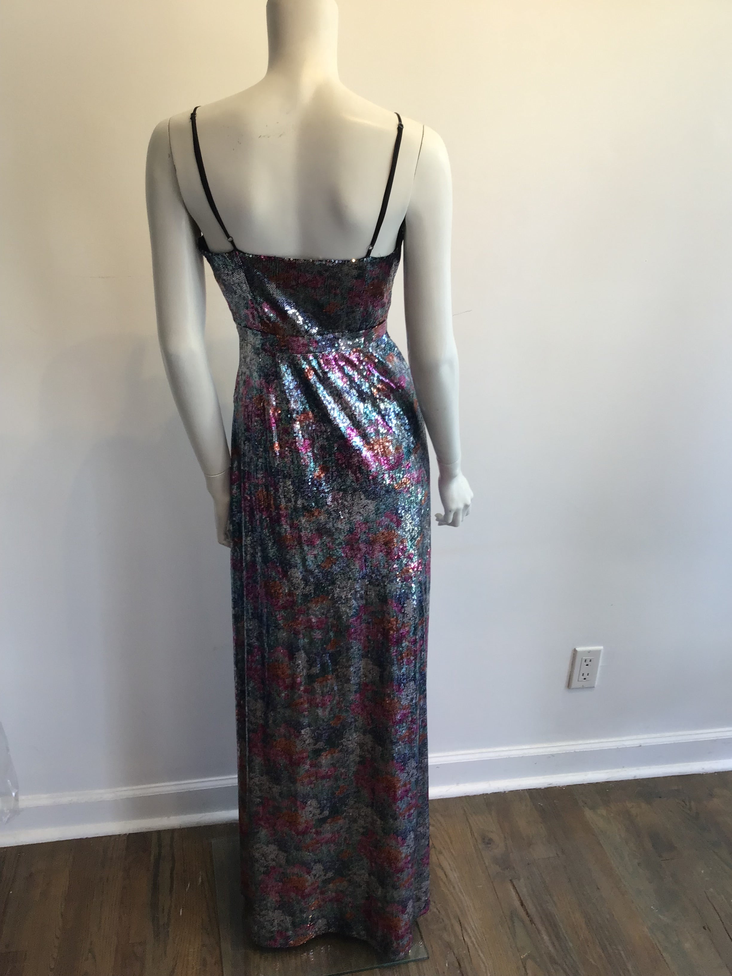 2000s Remus Brooks Sequined Multicolored Evening g Dress Size 6