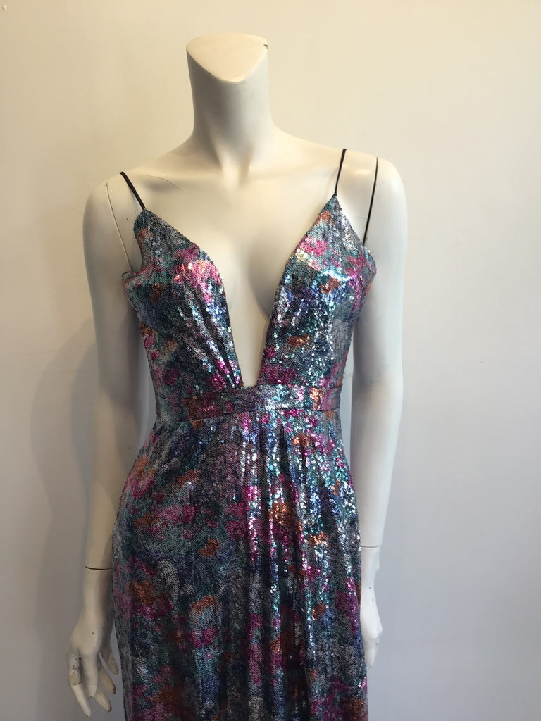 2000s Remus Brooks Sequined Multicolored Evening g Dress Size 6