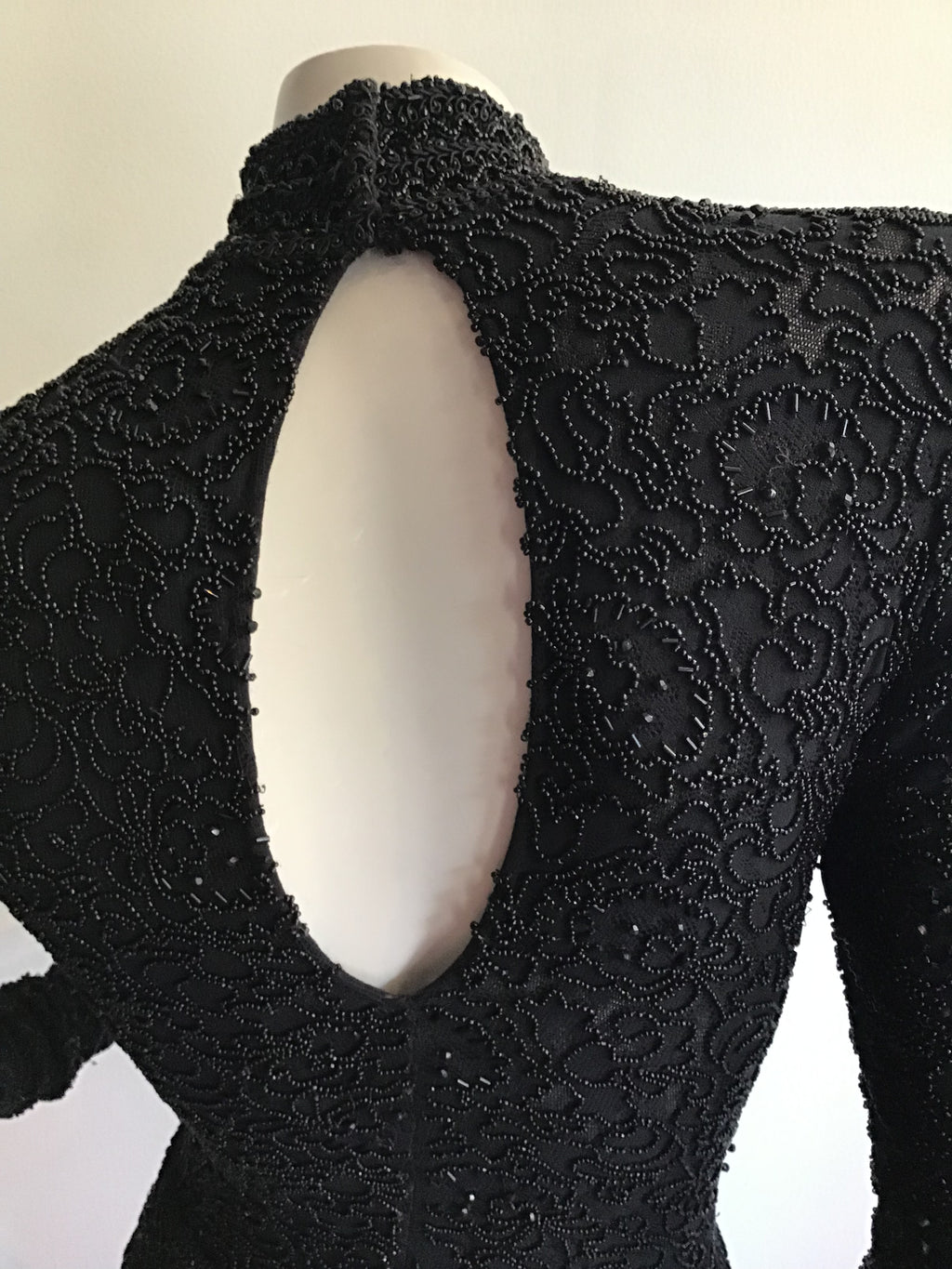 1980's Giorgio di Saint Angelo  Black Beaded Unitard and Pants Size 6/8