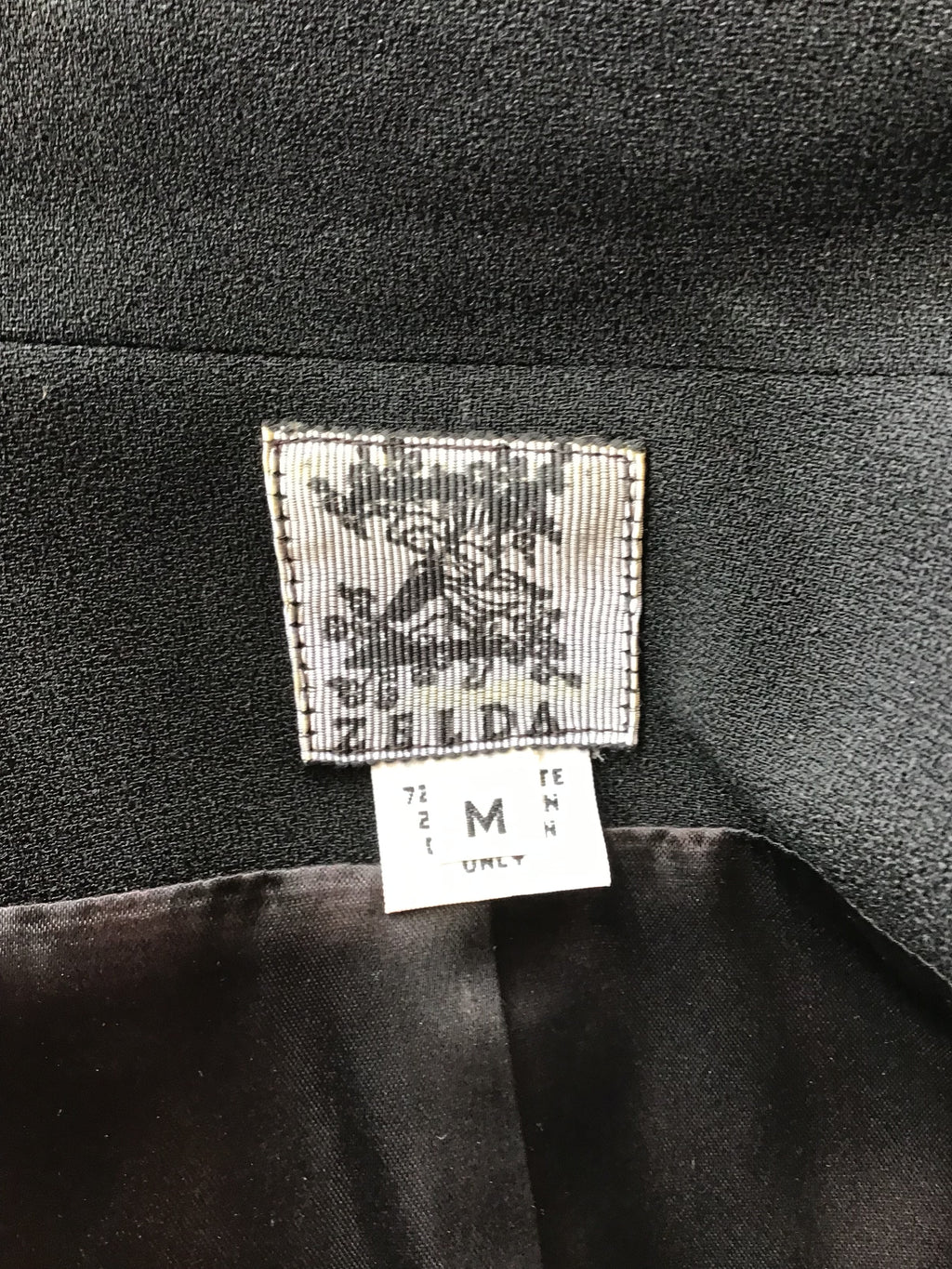 1980’s Black Rayon Beaded Pockets Zelda Jacket Size 6
