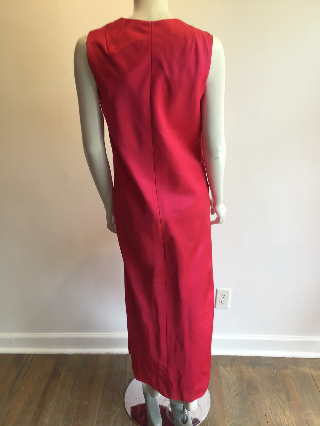 1960’s Raspberry Pink Silk Satin Evening Gown Size 4