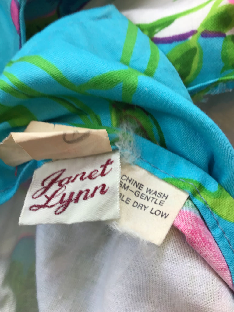 1960’s Cotton Blue/Pink/Purple Janet Lynn Shift Dress Size 8