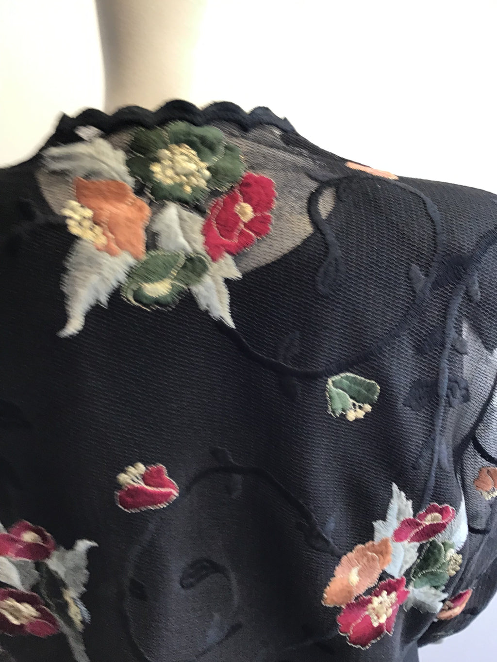 1990’s E L Ana Black Wool Maxi Dress with Bolero Size 8