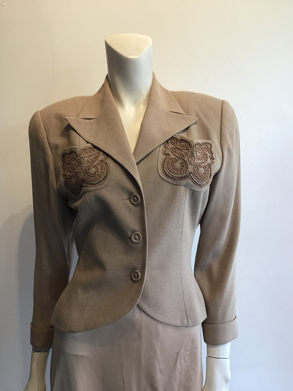 1980’s Tan Rayon Zelda Jacket Size 6 Petit