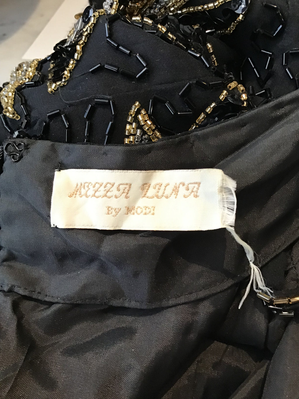 1980’s Mezzanine Luna by Modi Beaded Silk Chiffon Cocktail Dress Size 8