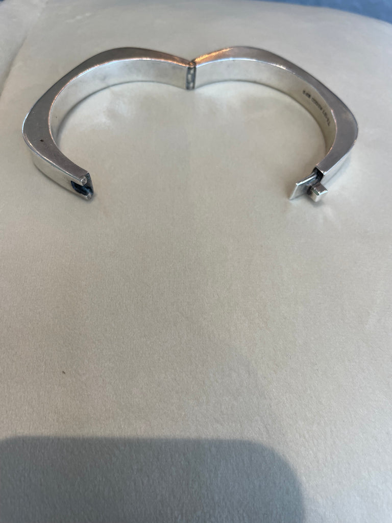 Sterling Mexican 1970s Bangle with Squared /rounded Edges