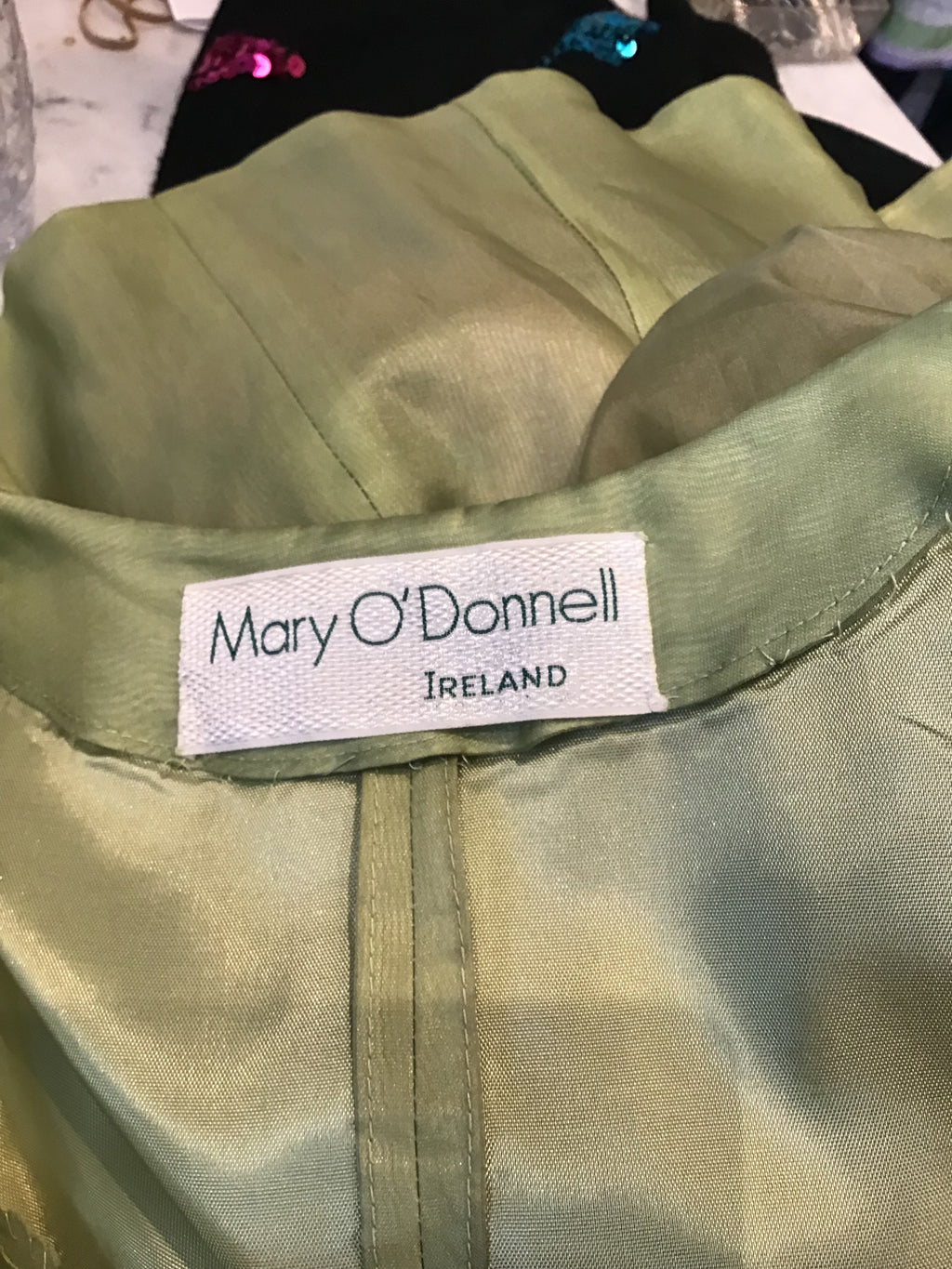 1980’s Celery Green 2 piece Silk Mary O’Donnell Evening Ensemble Size 2