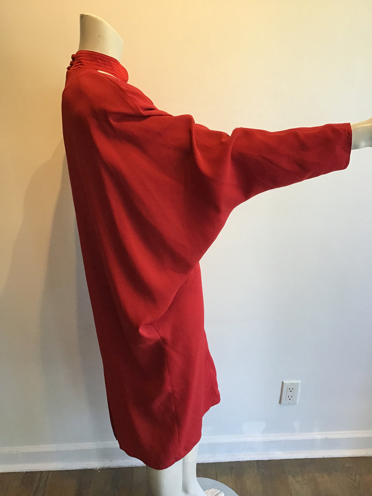 1980’s Day Mor Couture Polyester Crepe Red/White Dress Size 12