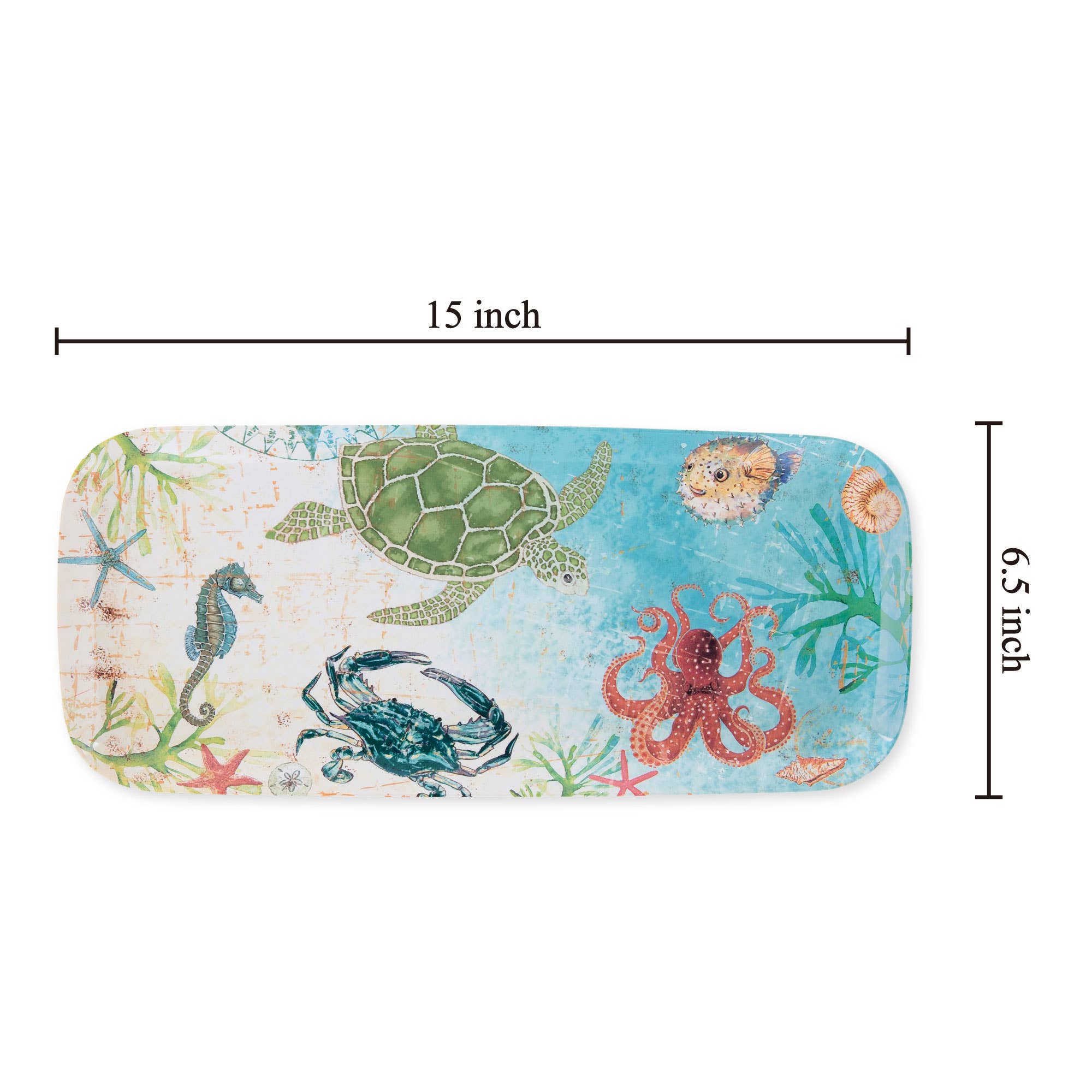 Sealife 15" Melamine Rectangle Tray