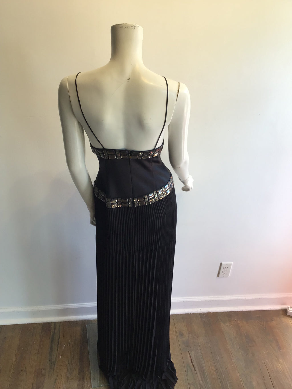 2000’s Roberto Cavalli Black Silk Blend Evening Dress Size 6