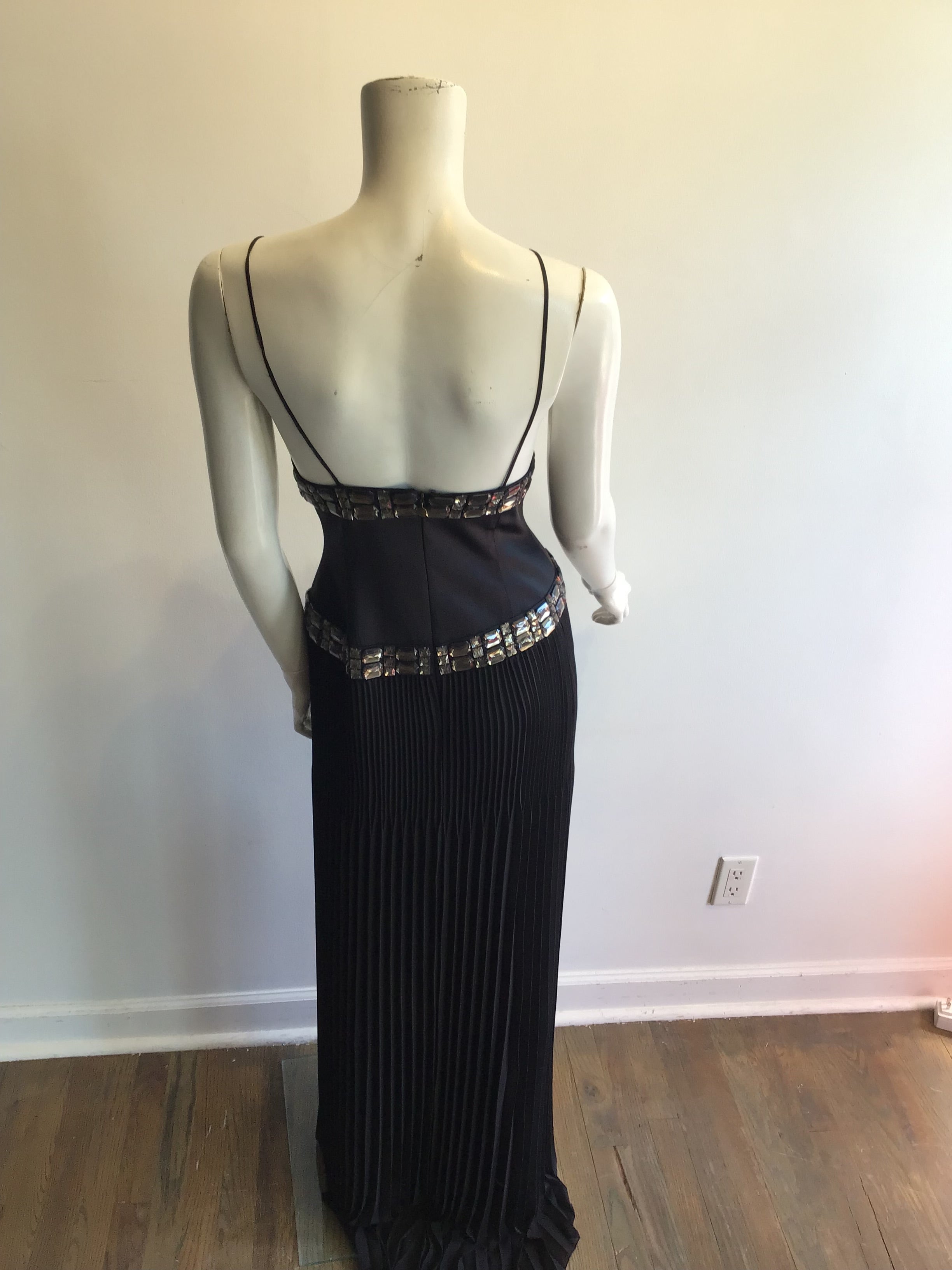 2000’s Roberto Cavalli Black Silk Blend Evening Dress Size 6