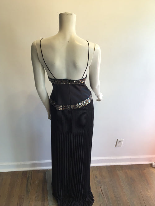 2000’s Roberto Cavalli Black Silk Blend Evening Dress Size 6