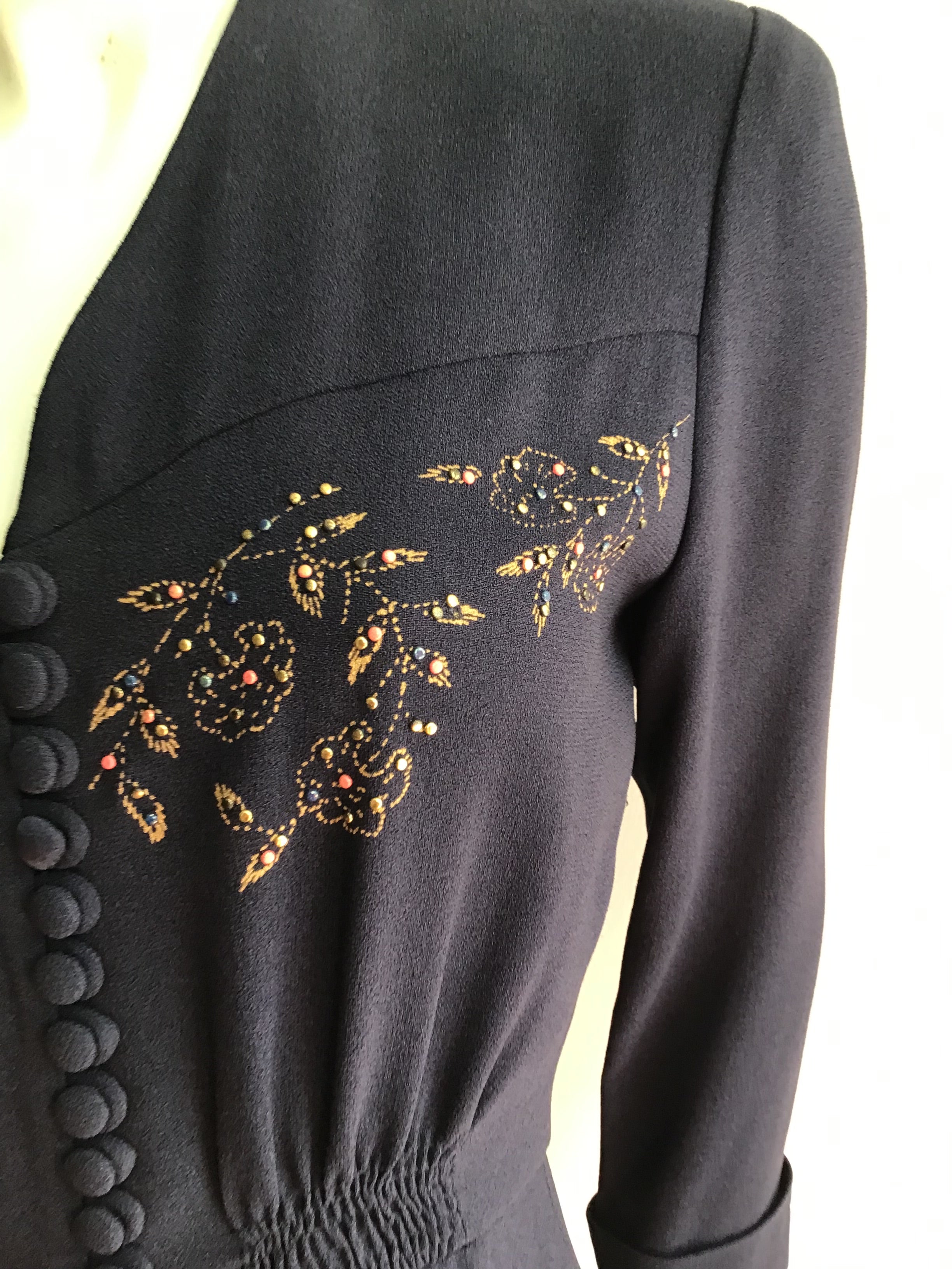 1980’s Blue Crepe Zelda Jacket Size 4