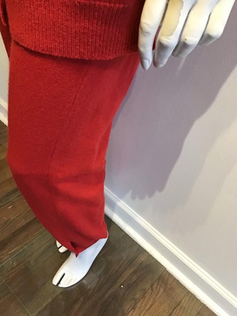 1980s Sonia Rykiel Red Wool 3 Piece Ensemble Size 6