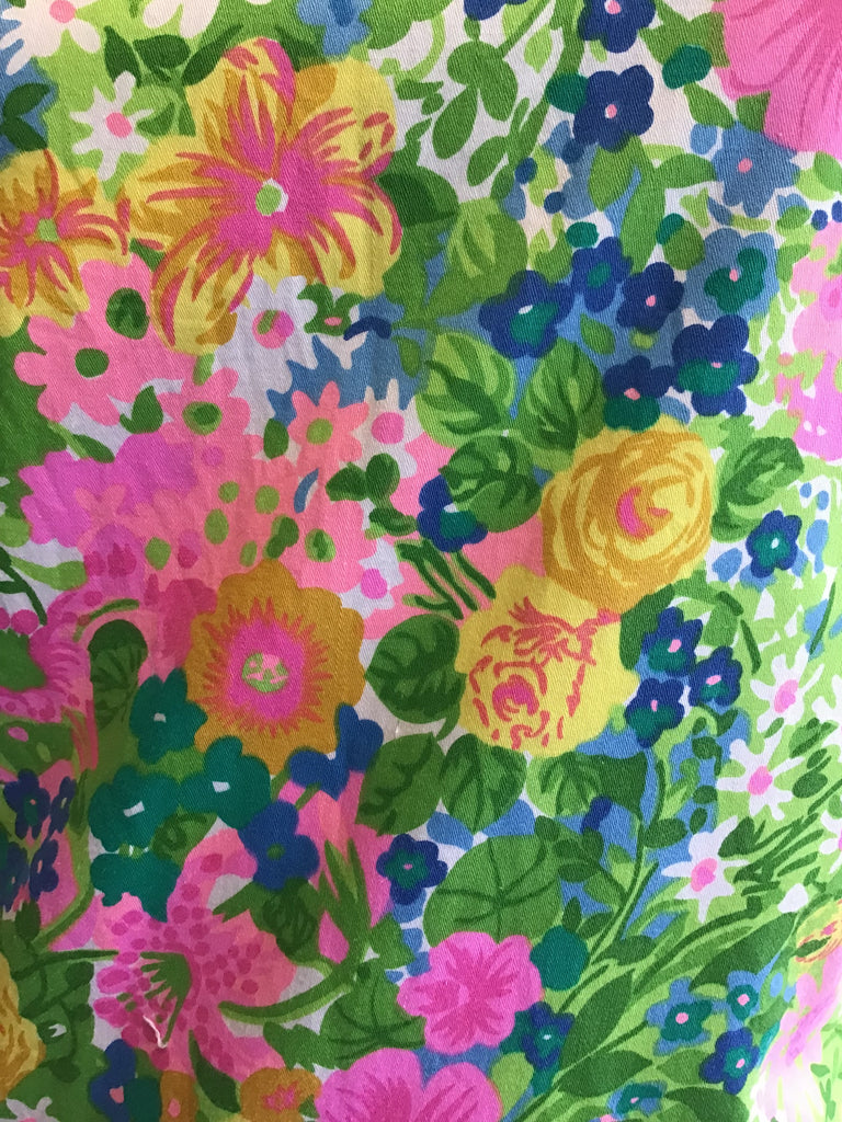 1960’s Cotton Floral Printed Janet Lynn Shift Dress Size 8