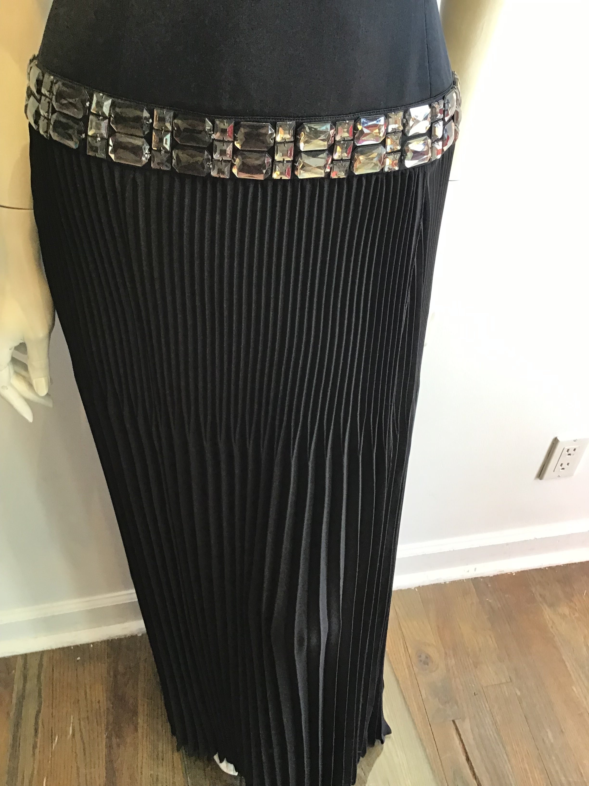2000’s Roberto Cavalli Black Silk Blend Evening Dress Size 6