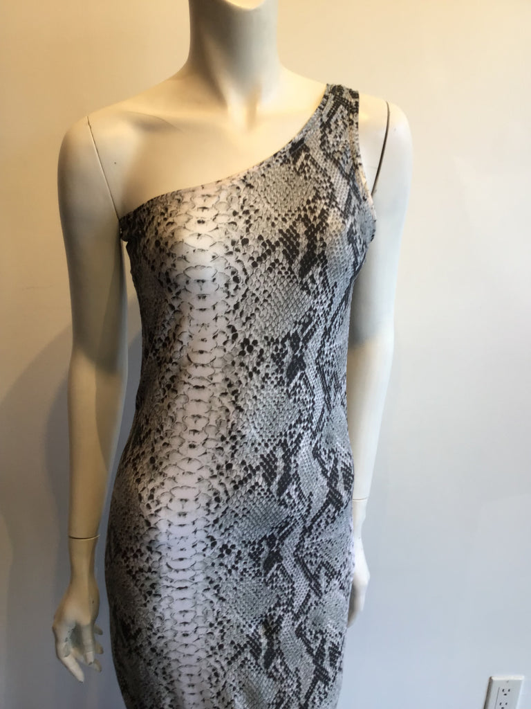 1980s Black/White Python Print Patrick Kelly Evening Gown Size 2 Never Worn