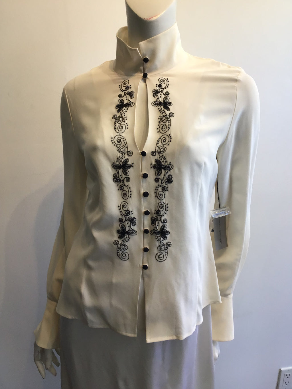 1990’s Silk Andrienne Vittadini Cream Blouse Size 4